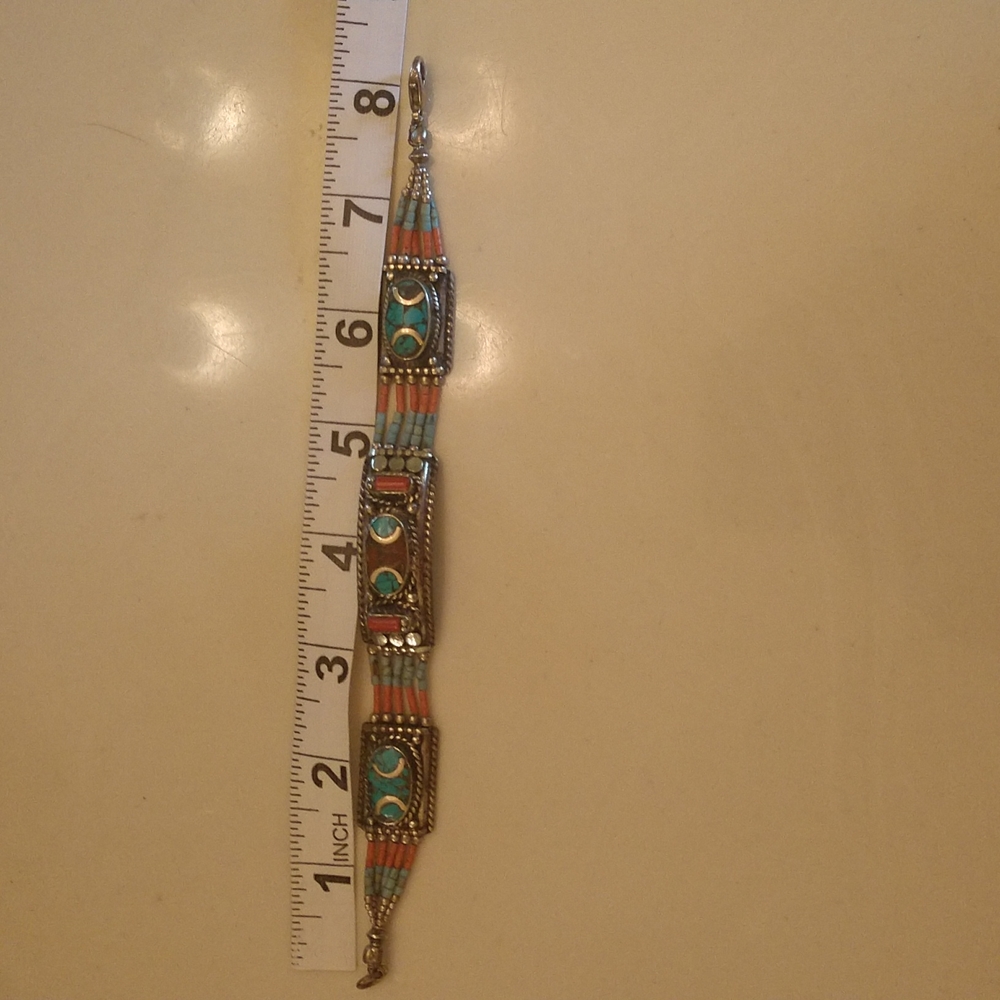 Turquoise Silver Bracelet - Picture 2 of 8